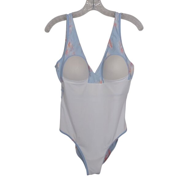 Summersalt One-Piece Women's Swimsuit 8 Abstract Pastel V-Neck Waist Tie Lined - Picture 8 of 16